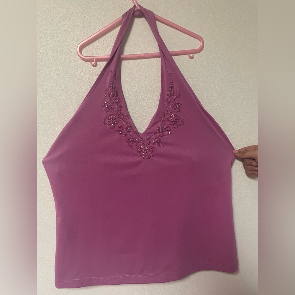 cute vintage pink halter top